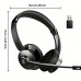 Arrow cat Headphones Wireless Headset with AI Noise Cancelling Mic, V5.2 Hands-Free On Ear Headphone, USB Dongle, Mute Button, 26hrs Talk Time, Type-C Charging, for PC/Laptop/Smartphone