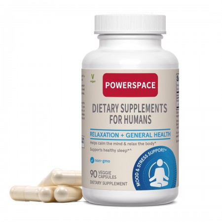 Powerspace Dietary supplements for humans Formulas Magnesium Glycinate, Dietary Supplement, Supports Relaxation and Healthy Sleep, 360 mg per Serving, 90 Veggie Capsules