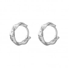 Timelf Earrings female niche design personalized irregular plain hoop earrings earrings with buckle 2pcs