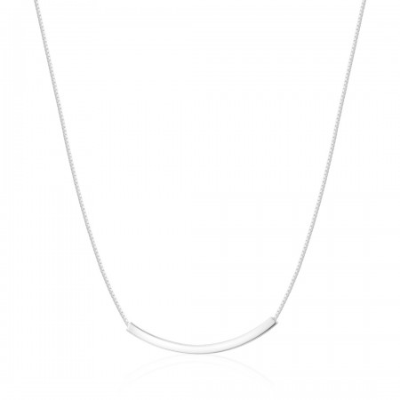 Okwish Sterling silver smile necklace women cold wind ins minimalist niche premium sense curved square tube smiley necklace