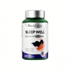 BlackCaves Natural sleep aid preparations 60 Capsules of  Premium Dietary Supplement for Restful Sleep & Relaxation Theanine, Jujube, Melatonin, and Passion Fruit Extract - Allergy-Friendly, Supports Body and Mind Restoration