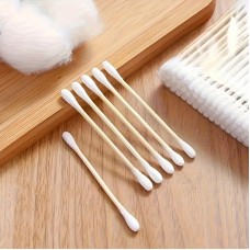 Dr Ngan Sik Cotton sticks for medical purposes 100pcs Cotton Swabs Wooden Sticks Double Head Disposable Hygiene Cotton Buds For Makeup Removal Ear Cleaning & Beauty Use