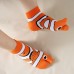 Oxryal Clownfish Design Two-Toe Split Socks - 1 Pair Pack, Cotton Blend (98% Cotton, 2% Polyester), Machine-Washable, Knit Fabric, Solid Color Comfort Fit Unisex Ankle Socks