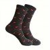 Yesangle 1 Pair Men's Socks, Black with Red Hearts, Mid-Calf Length, Knit Fabric, Spandex Blend, Polyester, Hand Wash or Dry Clean