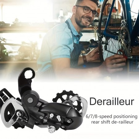 Oxtiger Bicycle parts, namely, derailleurs Universal Fit Aluminum Alloy Rear Derailleur for Mountain and Road Bikes - Compatible with 6/7/8-Speed Shift Systems