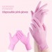 AgetreeMedical gloves Disposable Gloves Ding Qing Pink High Elastic English Protective Rubber Nitrile Gloves 30pcs