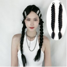 Lovemoon Wig braids female simulation braided boxing braids ponytail netroots sweet cool double twist hair extensions braids 2pcs