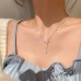 Sweet Pomelo Sterling silver simple temperament flash diamond butterfly tassel necklace female tide light luxury senior sense pearl collarbone chain