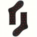 Yesangle 1 Pair Men's Socks, Black with Red Hearts, Mid-Calf Length, Knit Fabric, Spandex Blend, Polyester, Hand Wash or Dry Clean