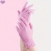 AgetreeMedical gloves Disposable Gloves Ding Qing Pink High Elastic English Protective Rubber Nitrile Gloves 30pcs