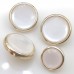 Pink Tiger Buttons cat's eye pearl accessories hand-stitched gold edge round small fragrant wind exquisite high-grade coat clothes buckle 4pcs