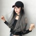 Thewe Trendy cap wig one-piece gradient picking long curly hair duck tongue cap long hair slightly curled netroots fashion wig wig cap