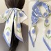 our dayBlue Tulip Thin Narrow Small Long Ribbon Women's Hair Ribbon Braided Hair Ribbon Tie Bag Tie Hair Flowing Ribbon Hair Tie Ribbon