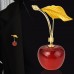 Wind Leaves Red cherry brooch female fruit cherry corsage fashion light luxury sweet personality pin suit gift accessories brooch