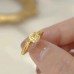 Meking Small square candy citrine diamond ring women niche design ins style finger jewelry