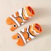 Oxryal Clownfish Design Two-Toe Split Socks - 1 Pair Pack, Cotton Blend (98% Cotton, 2% Polyester), Machine-Washable, Knit Fabric, Solid Color Comfort Fit Unisex Ankle Socks