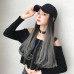 Thewe Trendy cap wig one-piece gradient picking long curly hair duck tongue cap long hair slightly curled netroots fashion wig wig cap