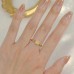 Meking Small square candy citrine diamond ring women niche design ins style finger jewelry