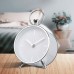 Searose Light luxury with night light metal alarm clock students with simple fashion silver-plated shell for boys and girls lazy people get up god device