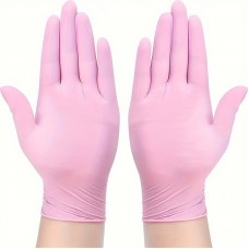 AgetreeMedical gloves Disposable Gloves Ding Qing Pink High Elastic English Protective Rubber Nitrile Gloves 30pcs