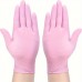 AgetreeMedical gloves Disposable Gloves Ding Qing Pink High Elastic English Protective Rubber Nitrile Gloves 30pcs