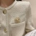 Lovemoon Light luxury brooch simple creative gold hollowed out camellia flower anti-glare brooch cute clothes clothing brooch