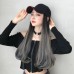 Thewe Trendy cap wig one-piece gradient picking long curly hair duck tongue cap long hair slightly curled netroots fashion wig wig cap