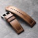 Seaday Hand-stitched and cowhide leather strap 20 22 24 26MM light brown vintage men's leather soft