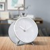 Searose Light luxury with night light metal alarm clock students with simple fashion silver-plated shell for boys and girls lazy people get up god device