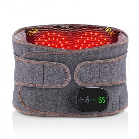 Agetree Neck Massager Wireless Lumbar Support Belt with Dual Infrared Heat & Vibration Massage - USB Rechargeable, Adjustable Temperature, Comfort Fit Neoprene Waist Brace for Pain Relief