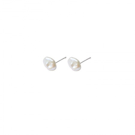 Seaday Pearl earrings commuter models natural freshwater baroque earrings 6-7mm through the body silver pin 4pcs