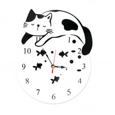 Okwish Wall clock mute cartoon cat clock living room home modern minimalist creative wall clock