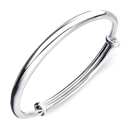 Rosecode Aperture alloy silver-plated bracelet smooth round belly push-pull fashion bracelet