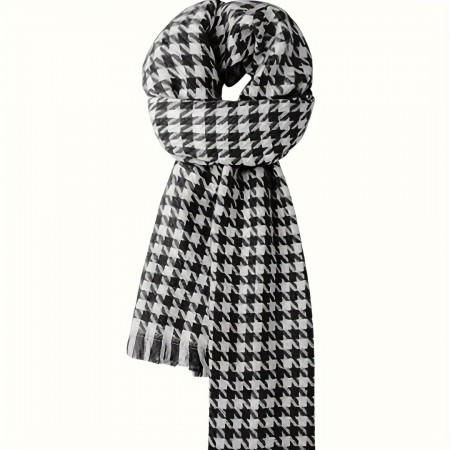 Artangle Chic Scarf for Couples - Cozy, Warm Plaid Neck Warmer with Tassels, Breathable Polyester, Perfect for Fall & Winter