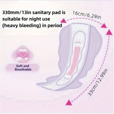 Green Canyon Sanitary towels Ultra-Thin Nighttime Sanitary Pads For Women, 6/12X10pcs, 13" Long - Super Absorbent, Leak-Proof, Comfort Fit Feminine Hygiene Napkins For Home & Travel