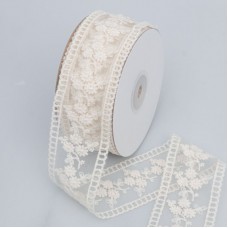 Pink Tiger Beige Lace Jacquard Embroidery Hollow Lace Ribbon DIY Bow Hair Accessories Flower Packaging Straw Hat Clothes Edge Ribbon 3pcs