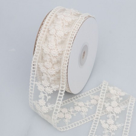 Pink Tiger Beige Lace Jacquard Embroidery Hollow Lace Ribbon DIY Bow Hair Accessories Flower Packaging Straw Hat Clothes Edge Ribbon 3pcs