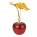 Wind Leaves Red cherry brooch female fruit cherry corsage fashion light luxury sweet personality pin suit gift accessories brooch