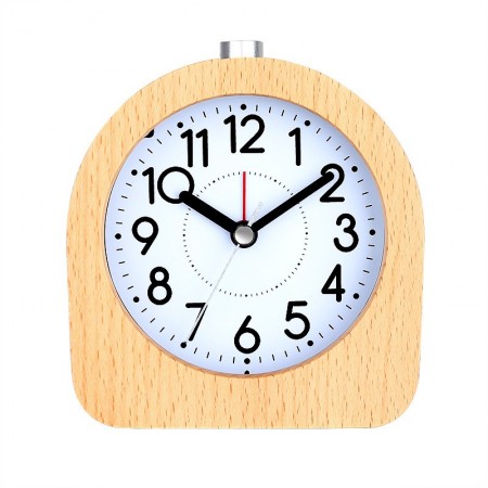 Ourmoon Night Light Snooze Beechwood Frame Alarm Clock Student Kids Boys Girls Scandinavian Style Get Up