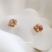 Uknow Citrine gemstone earrings simple four claws small square light luxury models of female jewelry 2pcs