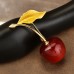 Wind Leaves Red cherry brooch female fruit cherry corsage fashion light luxury sweet personality pin suit gift accessories brooch