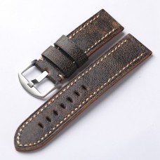 Timenote Handmade brown soft men's genuine leather strap 22mm wear-resistant high-grade head-layer cowhide bracelet