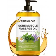 Friend cat Massage oil Sore Muscle Massage Oil – 100% Pure & Natural - Massage Therapy for Muscles & Joints – Body Oil Infused with Arnica Extract, Lavender Oil