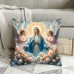 Onever Cushions Fastest Religious-Themed Short Plush Throw Pillow Cover, 45.72x45.72 cm, Angelic & Floral Design, Machine Washable, Zippered Polyester 