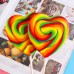 Queentree Candy colorful heart-shaped wave candy super lollipop children's casual candy snacks 650g